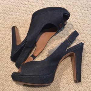 Denim platform sandal